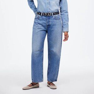MADEWELL The Darted Barrel-Leg Dobbins Wash Denim Jean